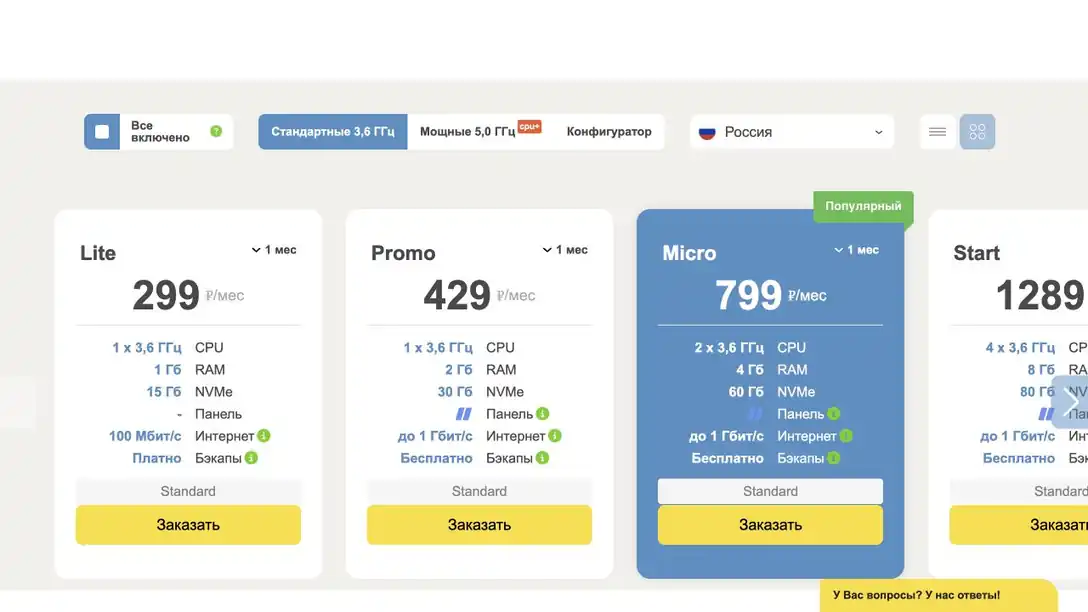 AdminVPS — Micro: официальный тариф и цена на 18 августа 2026 года