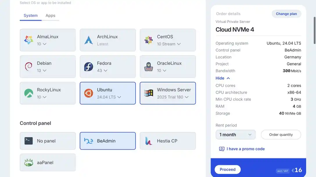 Fornex — Cloud NVMe 4: официальный тариф и цена на 18 августа 2026 года