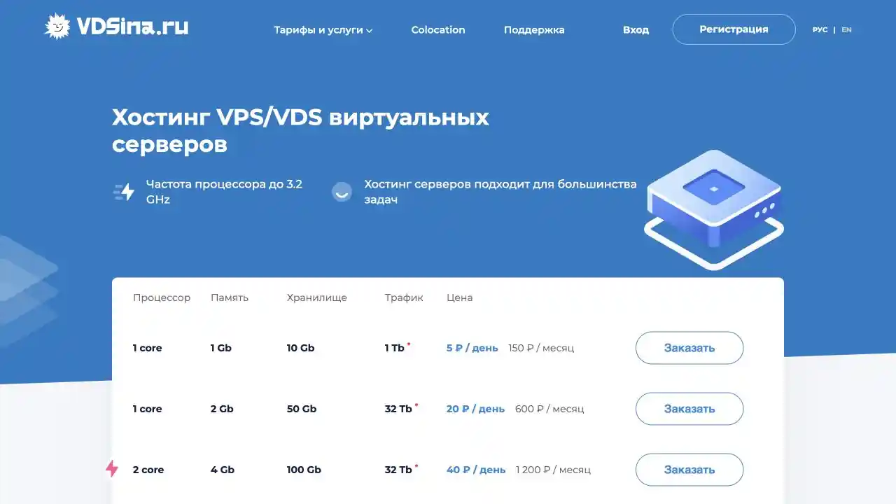 VDSina — Standard 4: официальный тариф и цена на 18 августа 2026 года